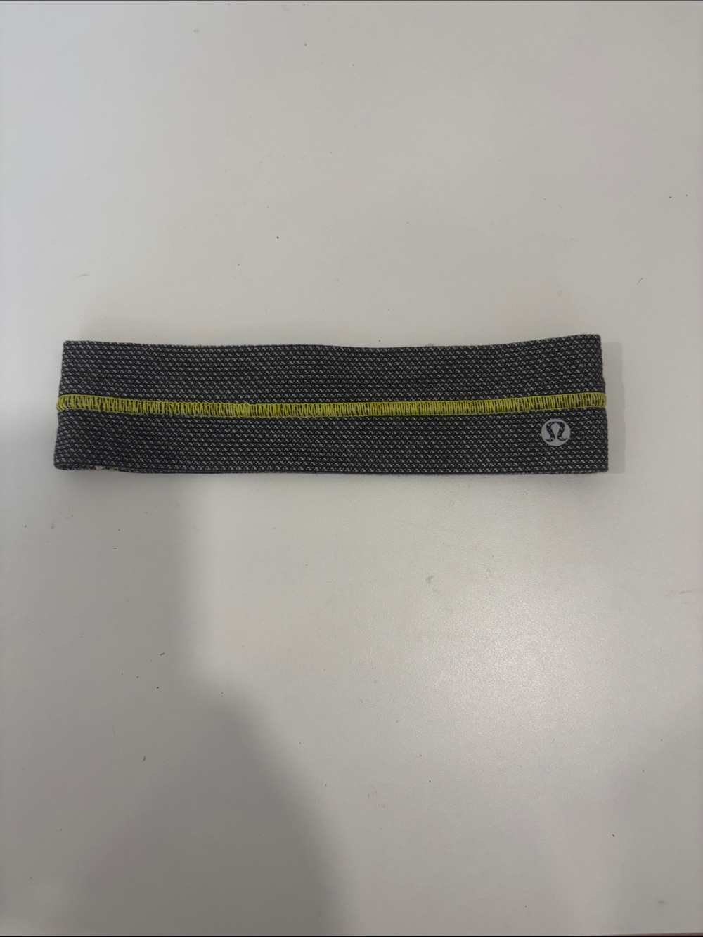 lululemon athletica Gray Headband with Yellow Stitching